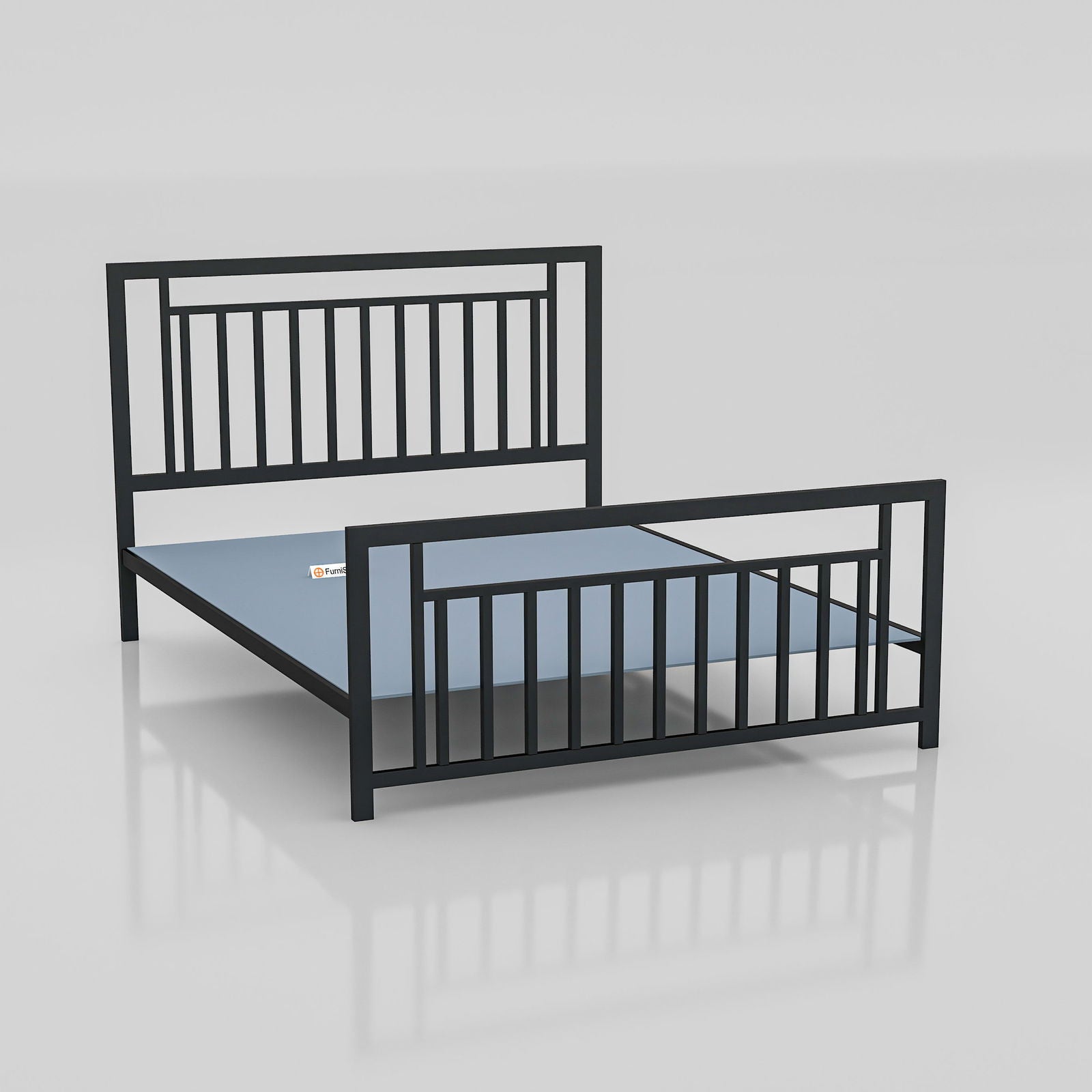 MetalCraft Parallel Lines Iron Bed - Furnishiaa -  -